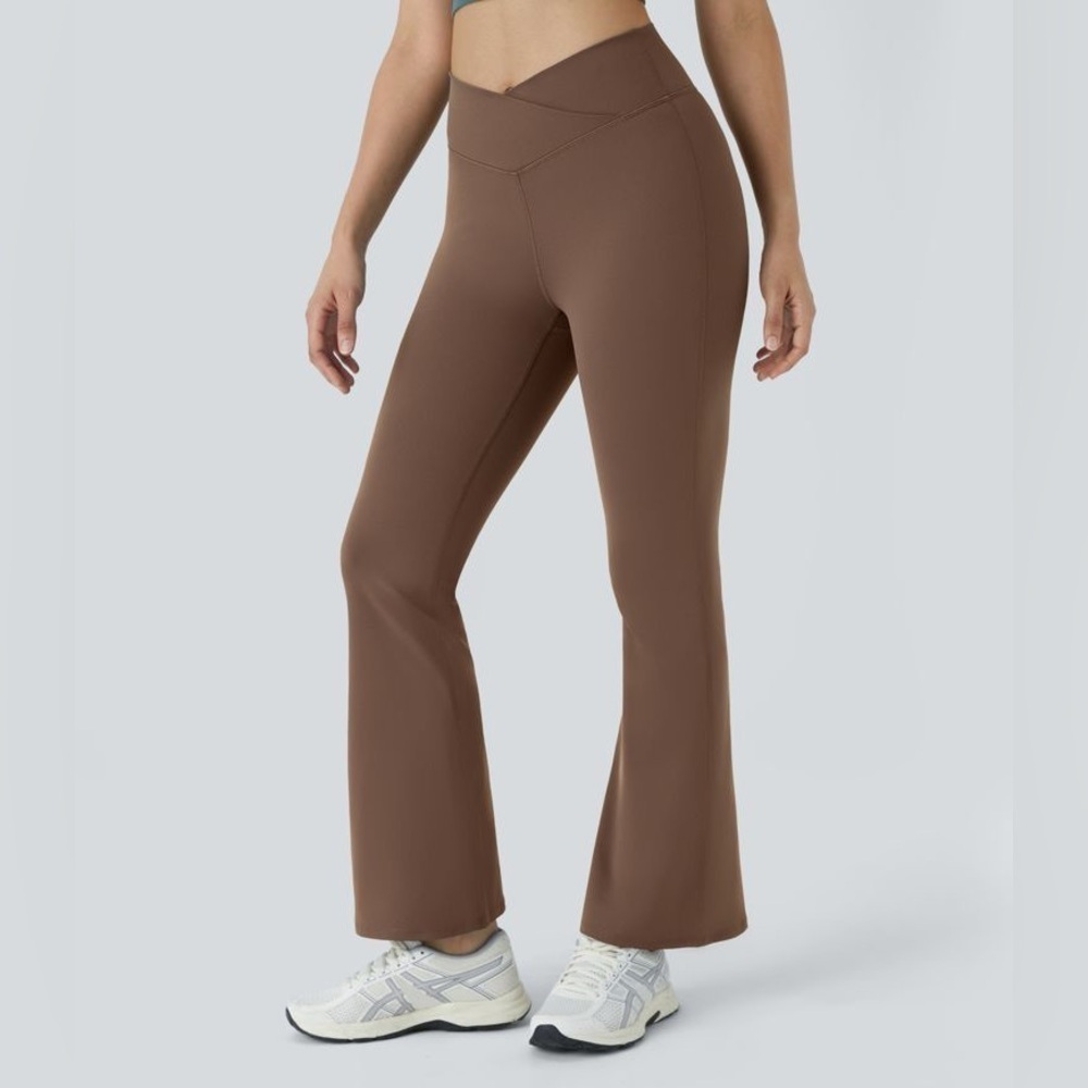Halara High Waisted Crossover Flare Yoga Leggings XL Tall